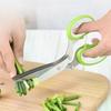 Herb Scissors Stainless Steel 5 Blade Kitchen Shears Household Vegetable Cutter with Cover Multifunctional Kitchen Gadgets