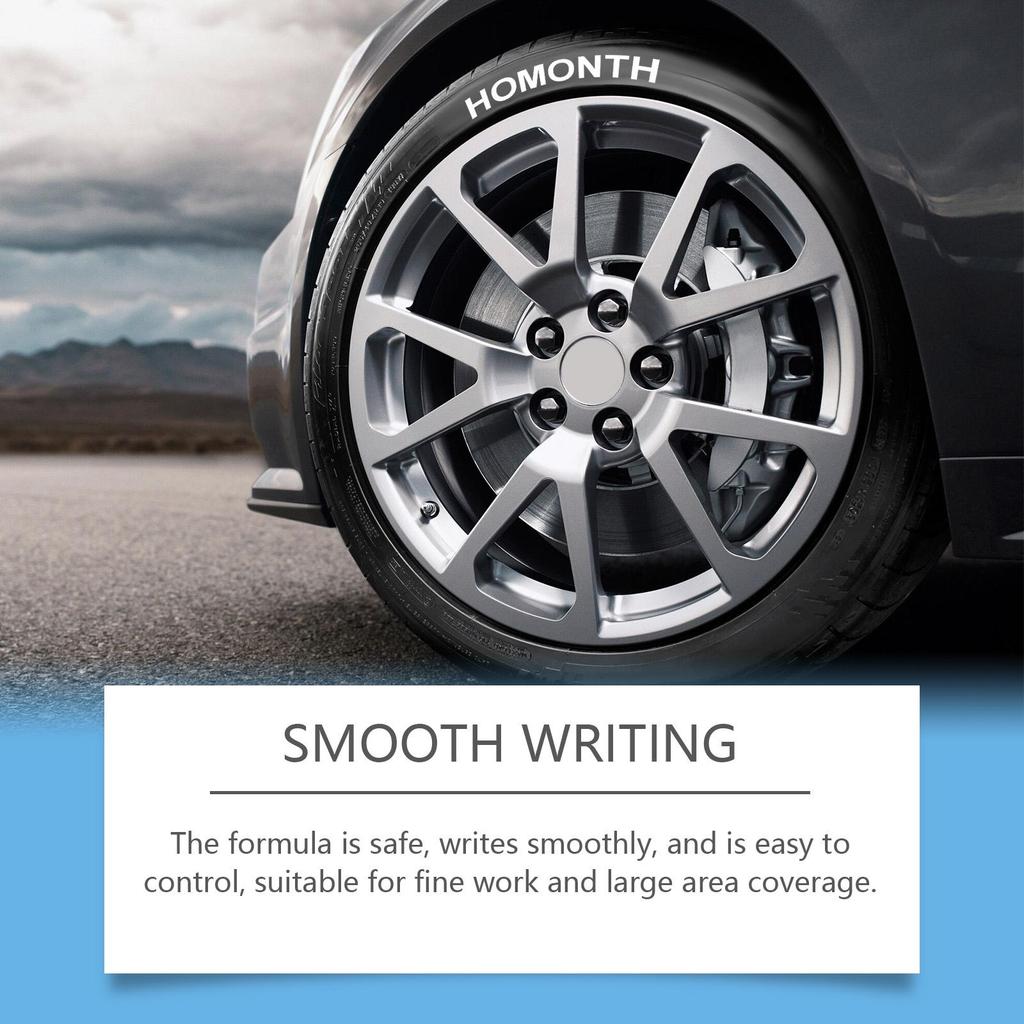 Homonth White Tyre Paint Pen Car Tyre Paint Pen Non-Fading Colour Painting Creative DIY Oil-Based Pen