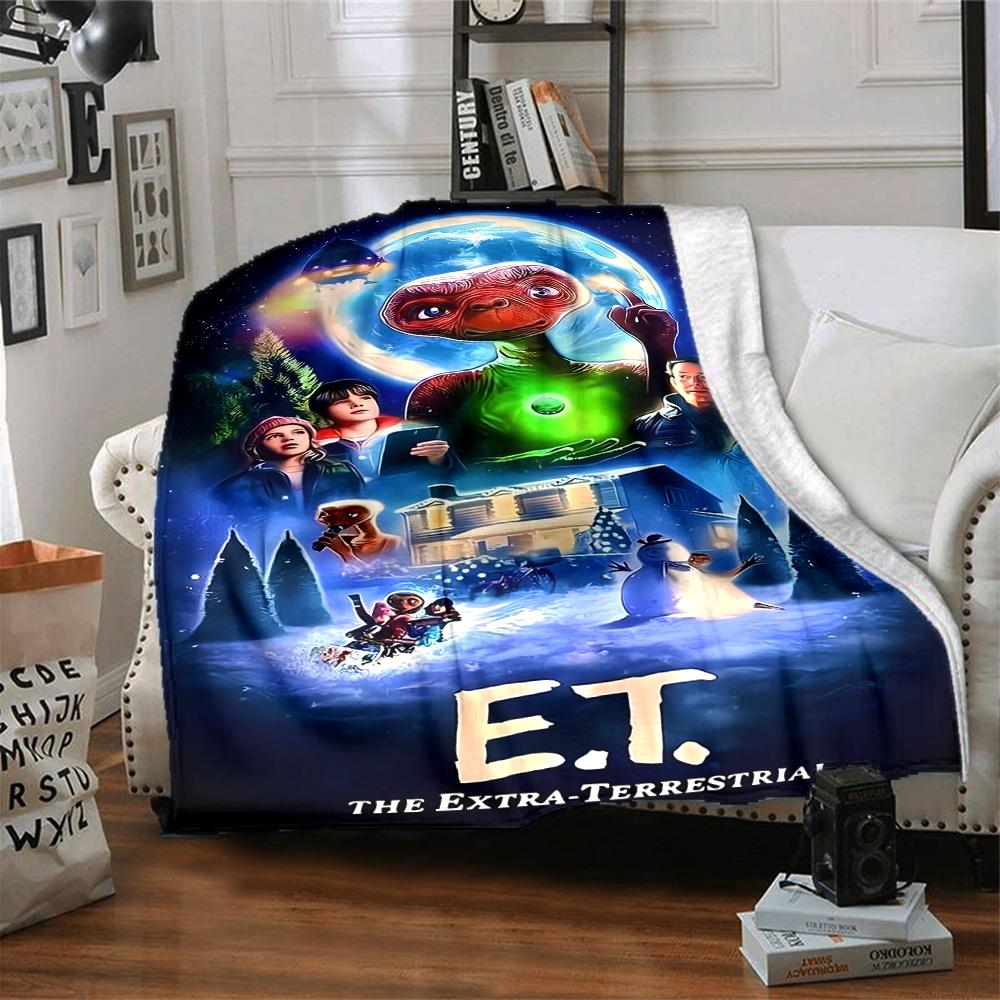1pc E-ET1 Blanket, Gift, for Men and Women, Soft Blanket, Good for Sofa Bed Couch Travel, Lightweight Flannel Blanket