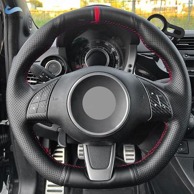 Автомобильные аксессуары, кожаная отделка чехла на руль для Fiat 500 500C (ГК/С) 2013 2014 2015 Для Abarth 500 500C 595 595C 2009-2016