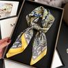 70X70cm Print Sunscreen Square Scarves Four Seasons Satin Silk Bandanna Popular Dustproof Kerchief Fashion Travel Muffler Shawl