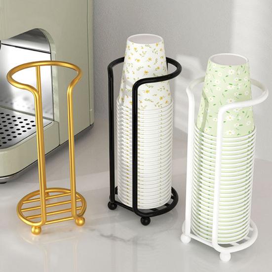 Держатель для бумажных стаканчиков для кухни, полый дизайн, 2 отделения, универсальный органайзер для одноразовых стаканчиков, стойка для хранения на офисной столешнице