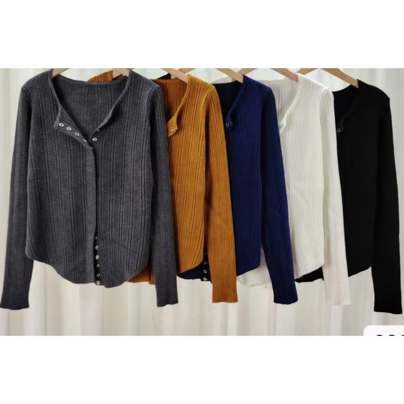 Осень Новая Модная Вязаная Базовая Рубашка Женский Свитер с Дизайном Длинного Рукава