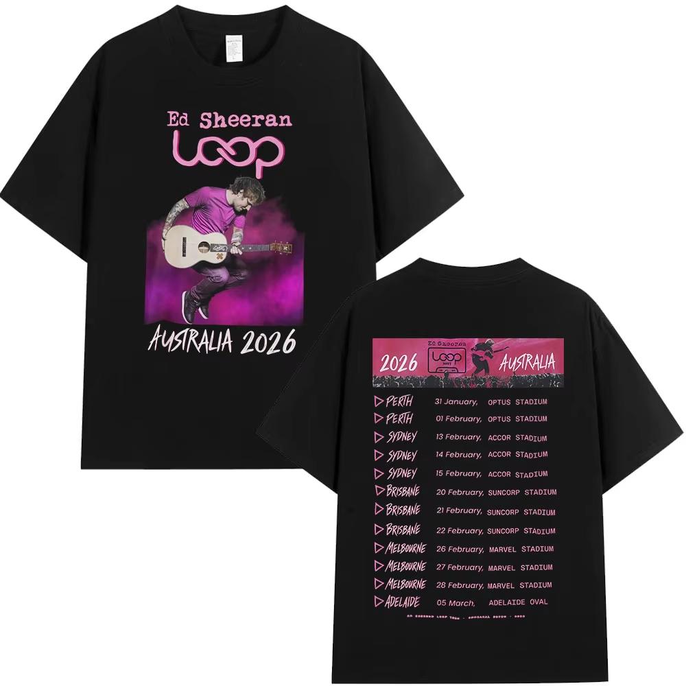 Ed Sheeran Loop Tour 2026 Unisex Unisex Tshirt Hip Hop Oversized Unisex T Shirt Streetwear Cotton New Retro Short Sleeves Classic