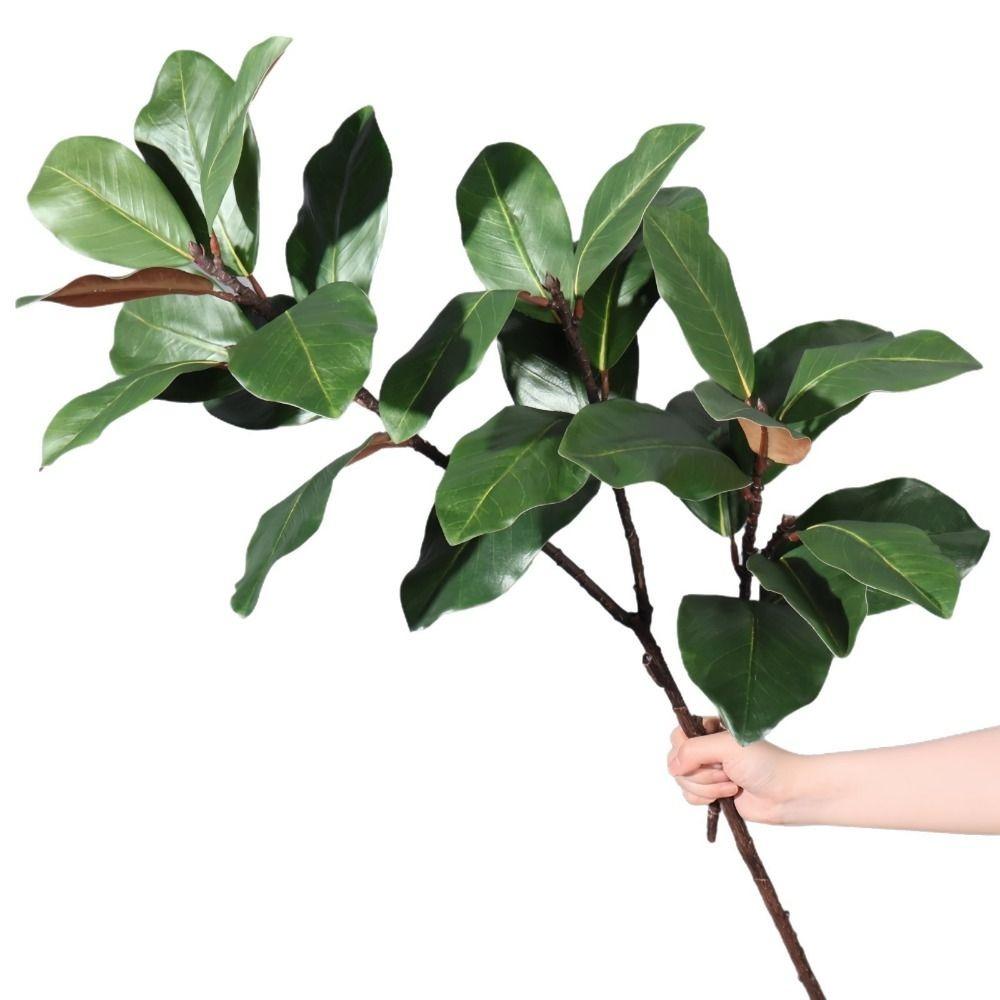 Red Green Artificial Magnolia Leaves Floral Arrangement Faux Magnolia Branch Wedding