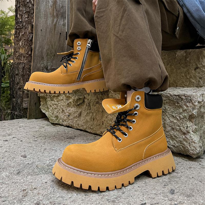 Ботинки Мартина мужские оригинальный дизайн британский стиль толстая подошва увеличивающая рост уличные альпинистские ботинки универсальный тренд 34525-J