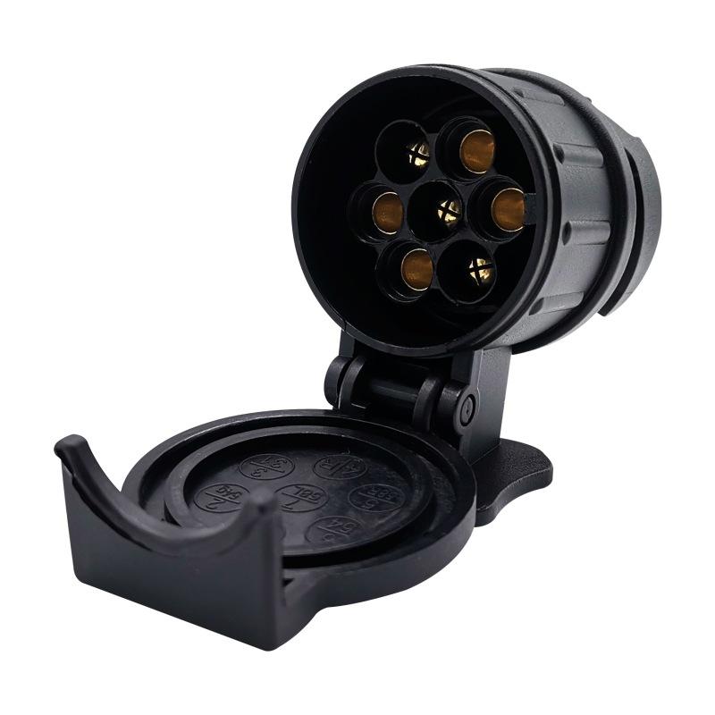 7 To 13 Pin Plastic Trailer Socket Car Accessories Caravans 13 Pole Tow Bar Towing Socket Plug 12V Electrical Connector Adapter