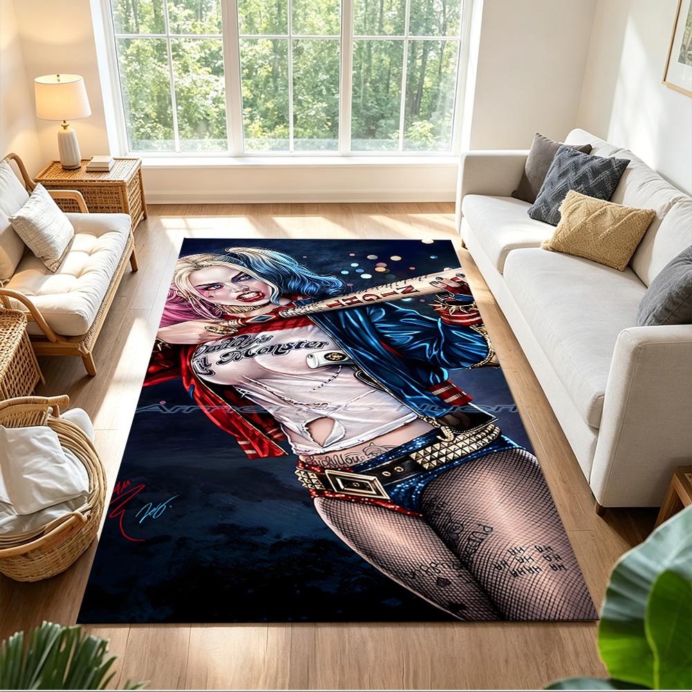 Harley Quinn Floor Rug Office Rug Perfect for Foyer Outdoor Living Rooms Decorate room Anti-slip Rug Office home decor