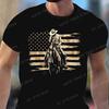 Ковбой с принтом в виде американского флага Футболка Футболки для мужчин Повседневная футболка с коротким рукавом для лета Винтажные графические футболки