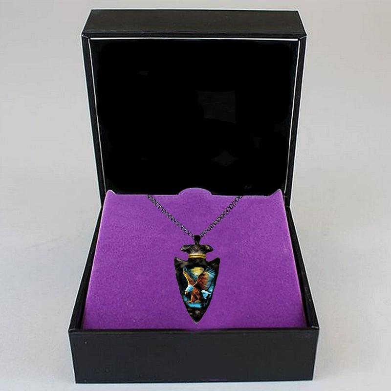 Треугольный кулон с узором в виде орла, черная цепочка, 1 шт., классическое черное индийское ожерелье в стиле хип-хоп, мужской кулон в виде орла, мужской подарок