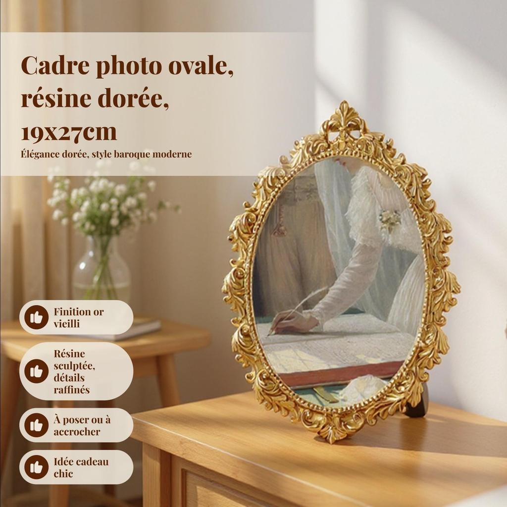 Wall Hanging Baroque Photo Frame European Style Resin Picture Decorative Display Holder