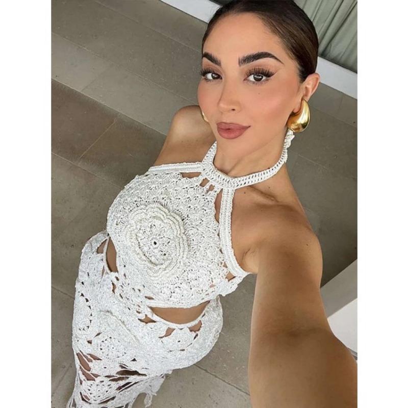 Открытые цветочные пляжные платья кружева утягивающие спина талия открытая шея подтяжки жилет сексуальное без бретелек женское длинное платье