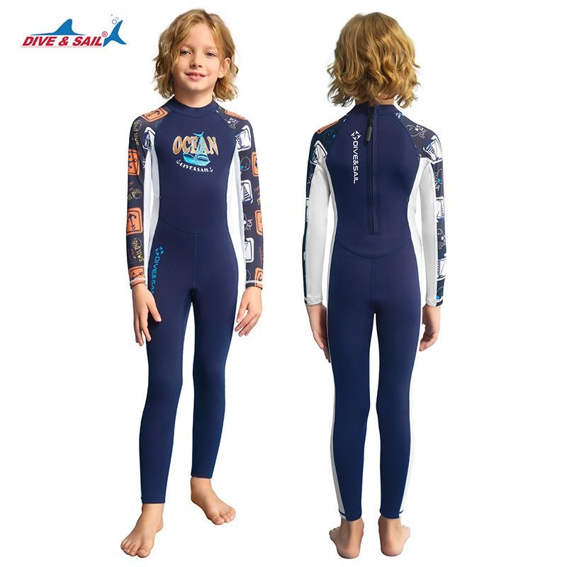 DIVESAIL Kids 1.5mm Neoprene Full-Body Wetsuit Snorkeling Surfing Diving Swimming Warm Protection Boys