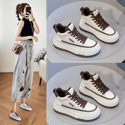 Высокие кроссовки женские зимние новые на толстой подошве плюс бархат теплая универсальная повседневная спортивная обувь