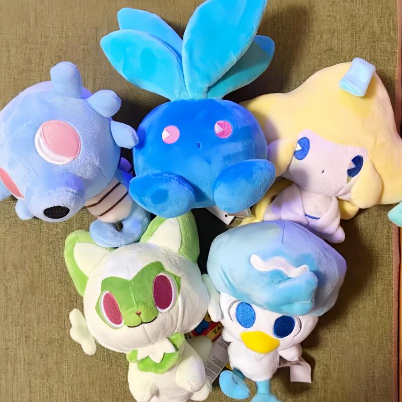 Genuine Plush Doll Refreshing Soda Series Soft Stuffed Collectible Oddish Chikorita Jirachi Pichu Togepi Squishy Toys