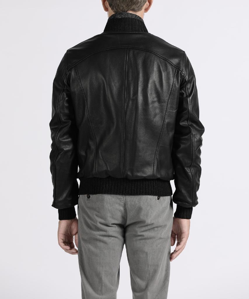 Panicale Black Two-Way Studded Lambskin Blouson
