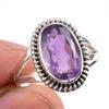 Natural Pink Amethyst Gemstone Handmade 925 Solid Silver Jewelry Ring S.7 q8M21