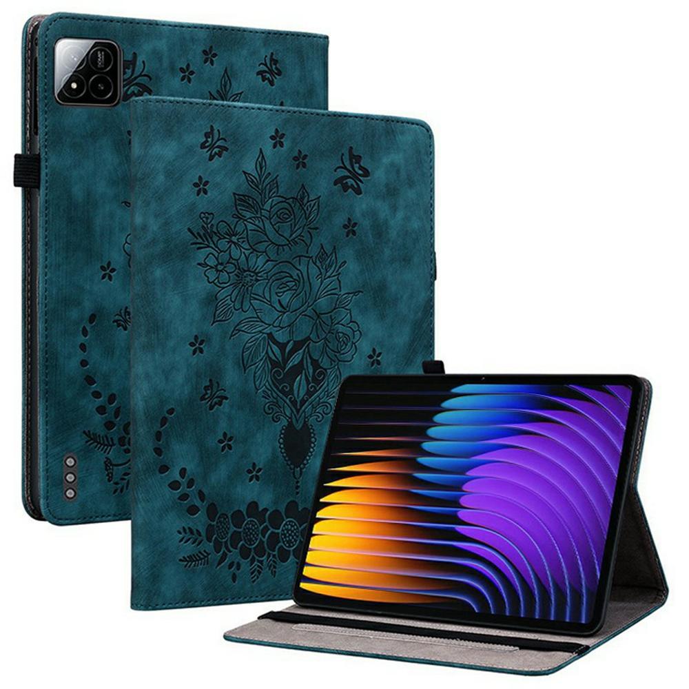 Для Xiaomi Poco Pad X1/Pad 8 Pro/Pad 8/Pad 7 Pro/Pad 7 Чехол Держатель для карт Противоударный Кожаная обложка Отпечаток Розы