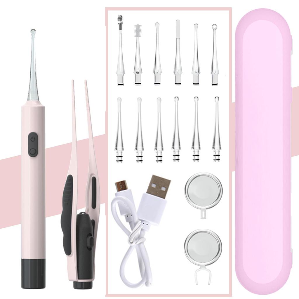 Earpick Light Glowing Earpick Earpick with LED Light USB Rechargeable Glowing Earpick Loupe Ear Interchangeable Ear Tips Ear Cleaning Glowing Earpick