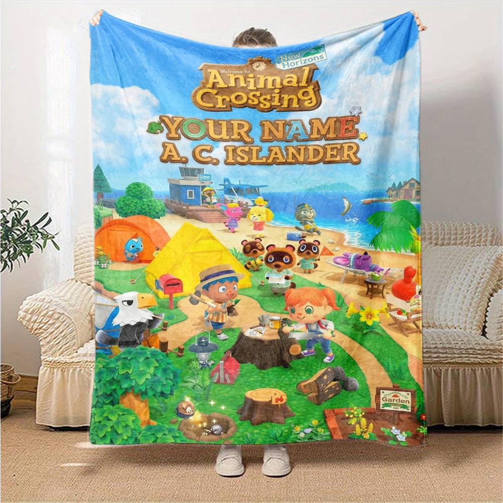 Name Custom Animal Crossing Print Flannel Blanket High Quality Warm Comfortable Cover for All Seasons Perfect for Gifts Home Decor