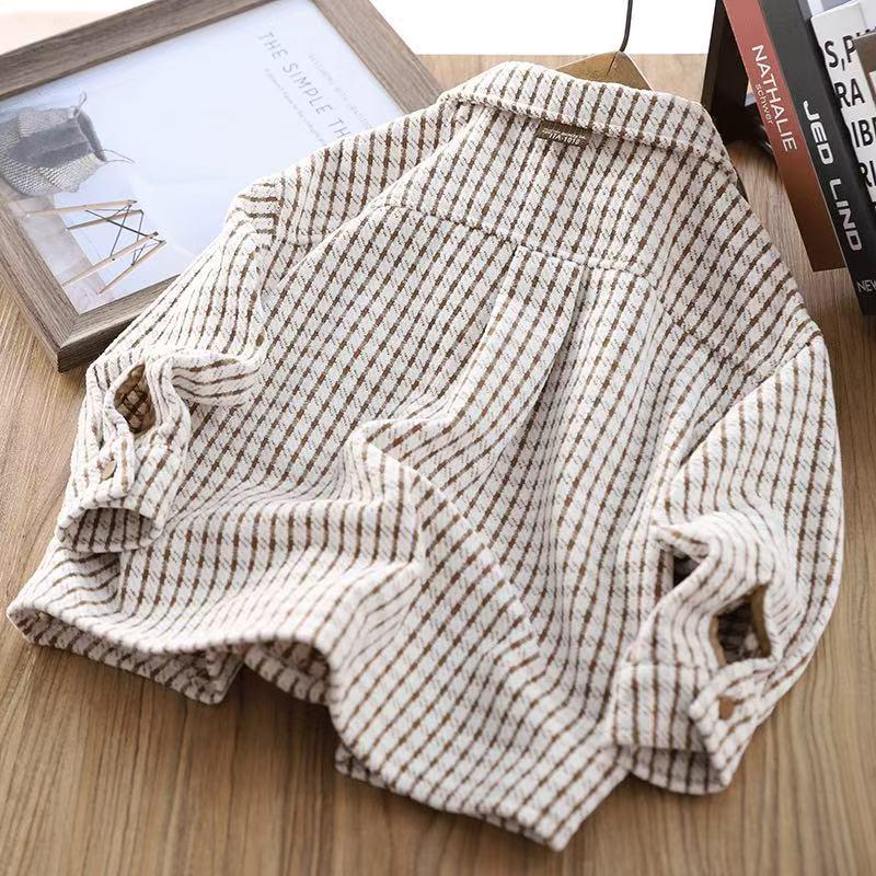 Мальчишеская клетчатая рубашка с длинным рукавом - Стильный повседневный топ на осень/весну 2026