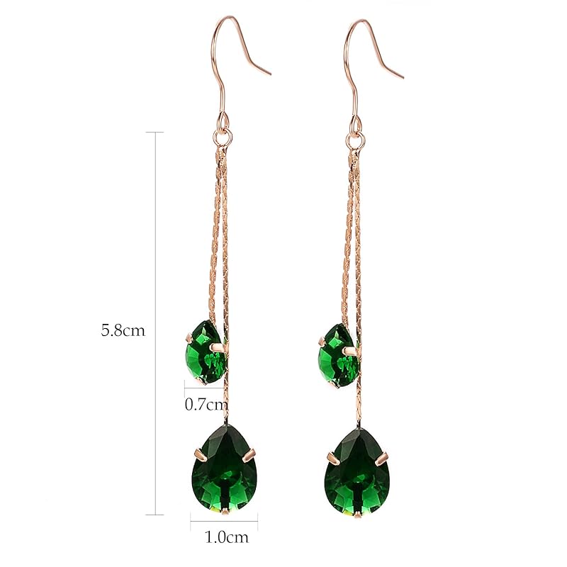 Yoursfs earrings ladies emerald long swaying american earrings venetian chain 14k gold filled women fashion earrings