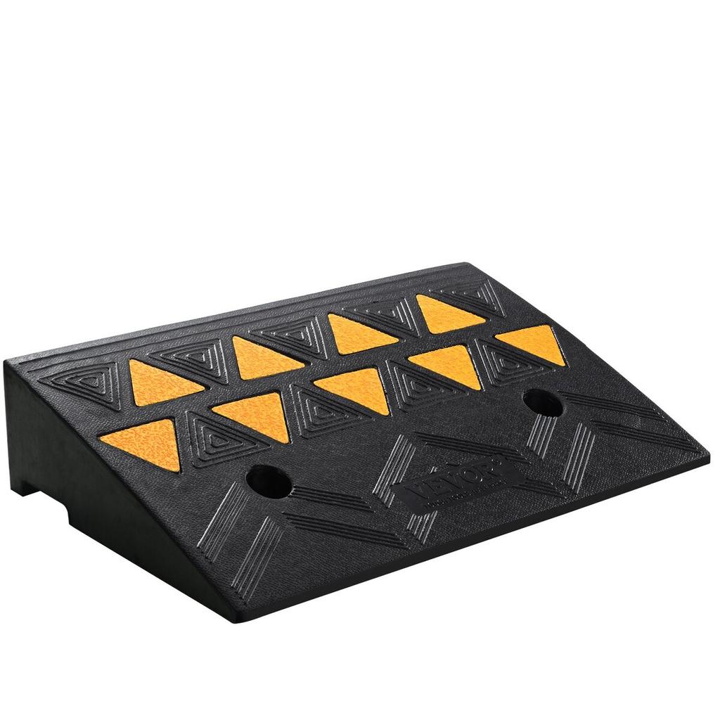 Rubber Curb Ramp 4.25" Rise Height Sidewalk Curb Ramp, 11.8" Width 19.7" Length Driveway Ramp for Curb, 15T Heavy Duty Rubber Ramp for Forklifts,