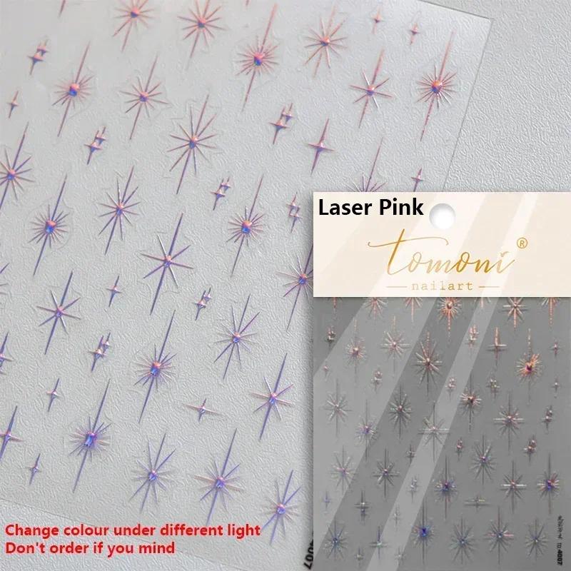 1pcs 5D Relief Kawaii Colorful Star Nail Art Stickers Multi Macaron Mangxing Nail Decorations Self Adhesive Decals Accessories