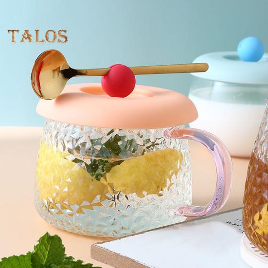 Силиконовая крышка для чашки с шаровидной ручкой. Держатель для ложки. Пищевая термостойкость. Пыленепроницаемая. Герметичная универсальная круглая чашка. Стеклянная крышка для кружки.