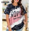 Summer Women's T-shirt Plus Size Positioning Letter Printed Loose Short Sleeve Tops