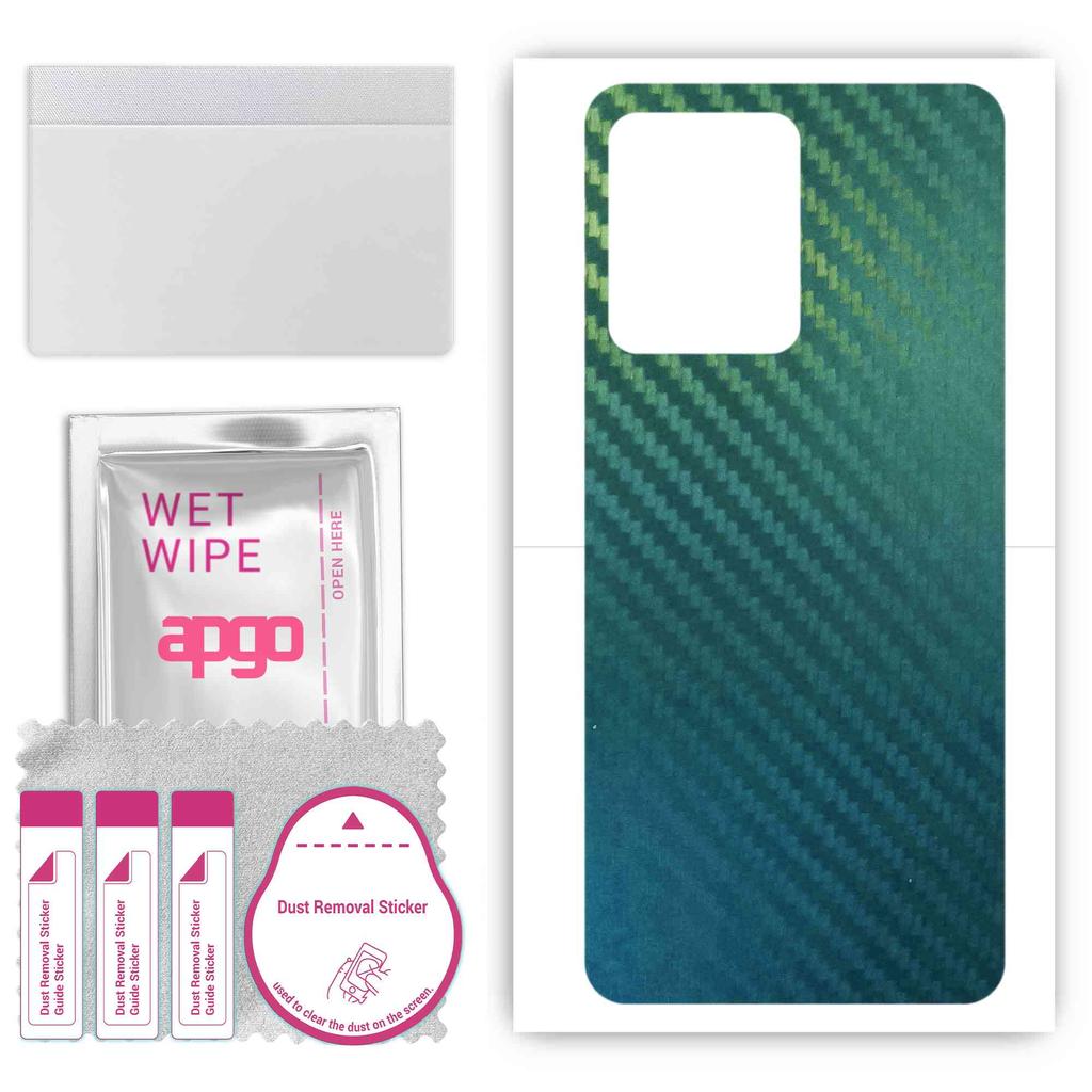 apgo Protective Skin Sticker for the back compatible with Vivo S12 5G, Wrap Film, Foil, Vinyl - Pattern Carbon Chameleon CAKA1
