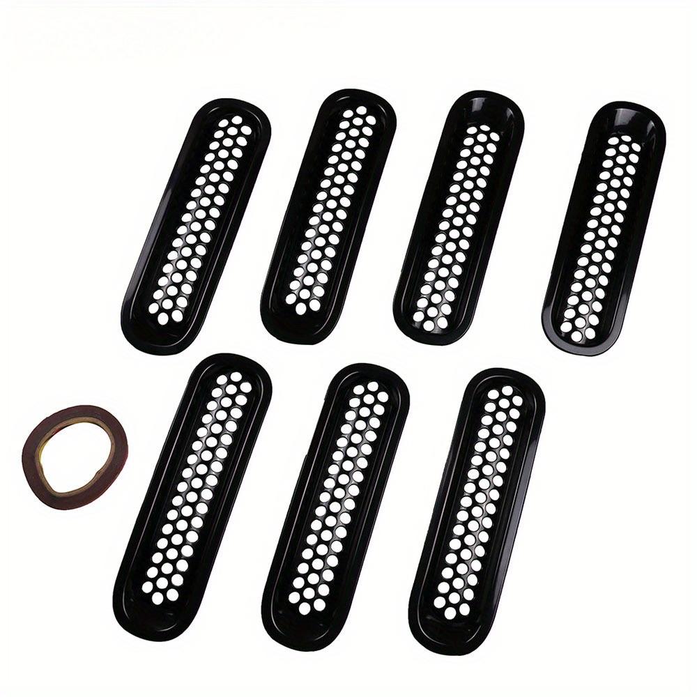 1set Black Front Grill Mesh Grille Inserts Kit for Jeep Wrangler & Wrangler Unlimited 2007-2015