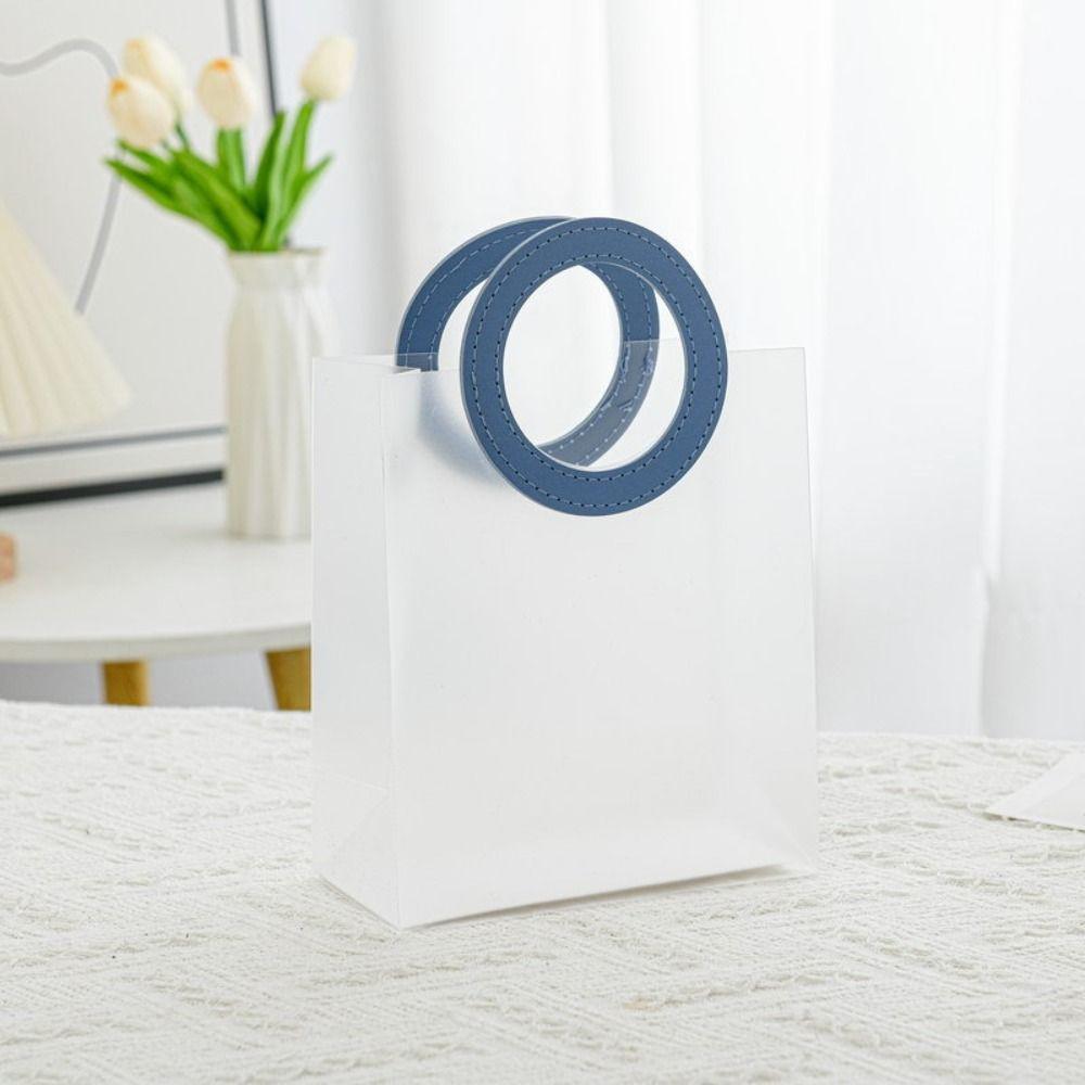 5 шт. Пластиковая хозяйственная сумка-тоут с ручкой, подарочный пакет для упаковки, пакет для упаковки конфет и ювелирных изделий