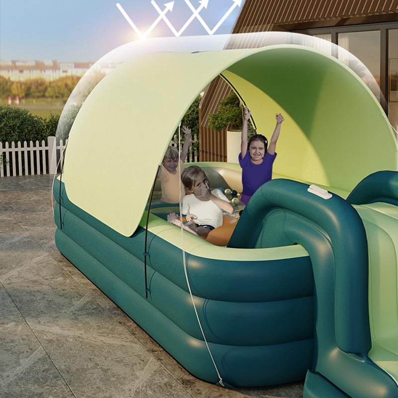 2.1/2.6/3m Swimming Pool Alberca Large Family Pools Babies Children Inflatable Pool Baby Sun Shade Folding Pool for Garden