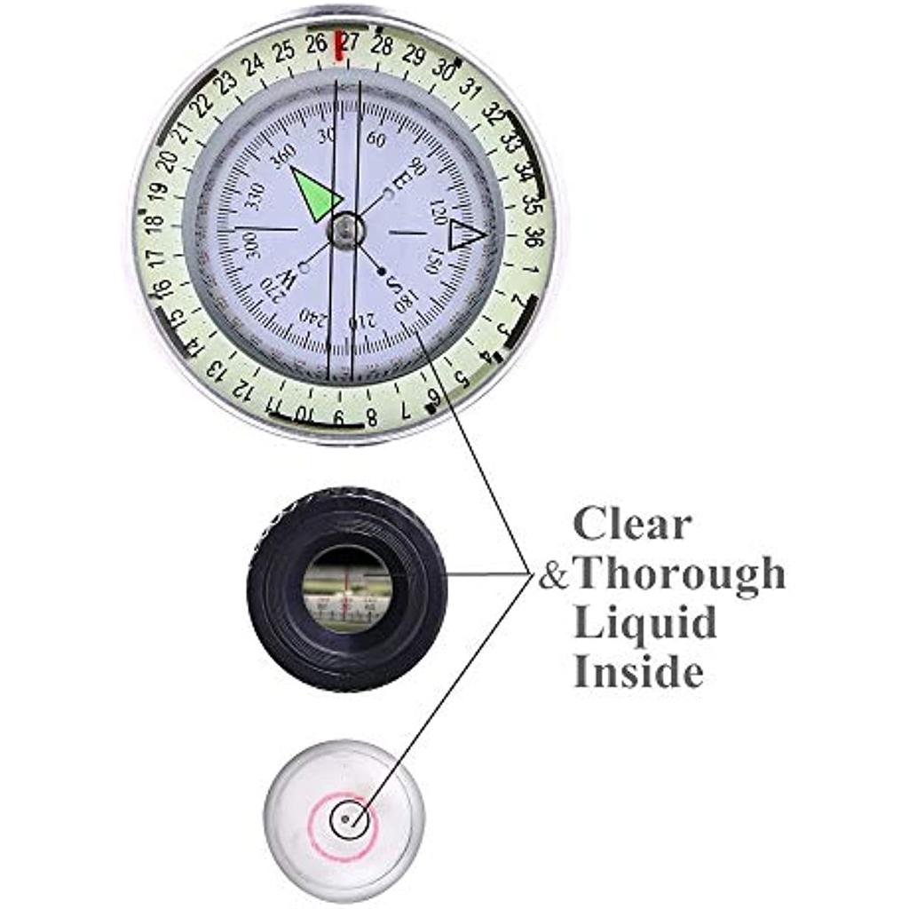 Военный линзовый прицельный компас для пеших прогулок, кемпинга, охоты на открытом воздухе, компас, тактический компас для выживания, компактный ручной компас с сумкой для переноски