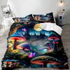 Mushroom King Duvet Cover Set Teens Girls Boys Kids Single Bedding Wonderland Enchanted Forest Butterfly Comforter Cover Set