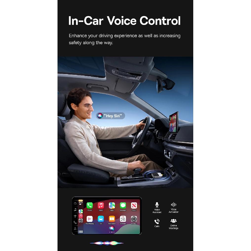 Беспроводной адаптер Baseus CarPlay Smart CarPlay Box iOS Проводной к Беспроводному Дисплей Car Play Plug&Play Bluetooth WiFi Подключение Авто