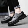 Fashion Brand Leather Platform Men's Shoes Fashion Round Toe Casual Quality Thick Sole British Style Formal Oxford Business Dress Shoes