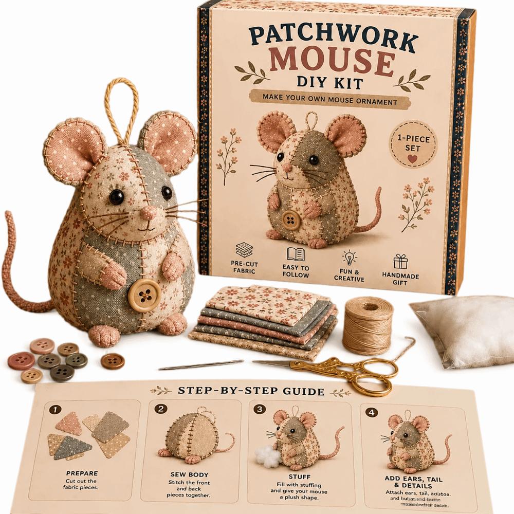 Step by Step Guide Patchwork Sewing Craft Set Handmade Mouse Sewing Kit  Craft Learning