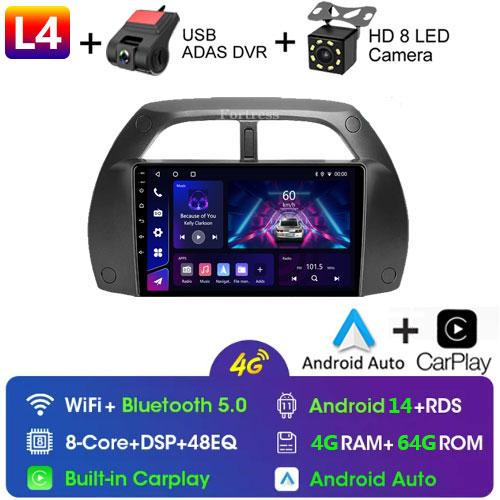 8G+128G CarPlay 2din Android AutoRadio GPS мультимедийный проигрыватель для Toyota RAV4 Rav 4 2001 2002 2003-2006 DSP IPS 2 DIN стерео