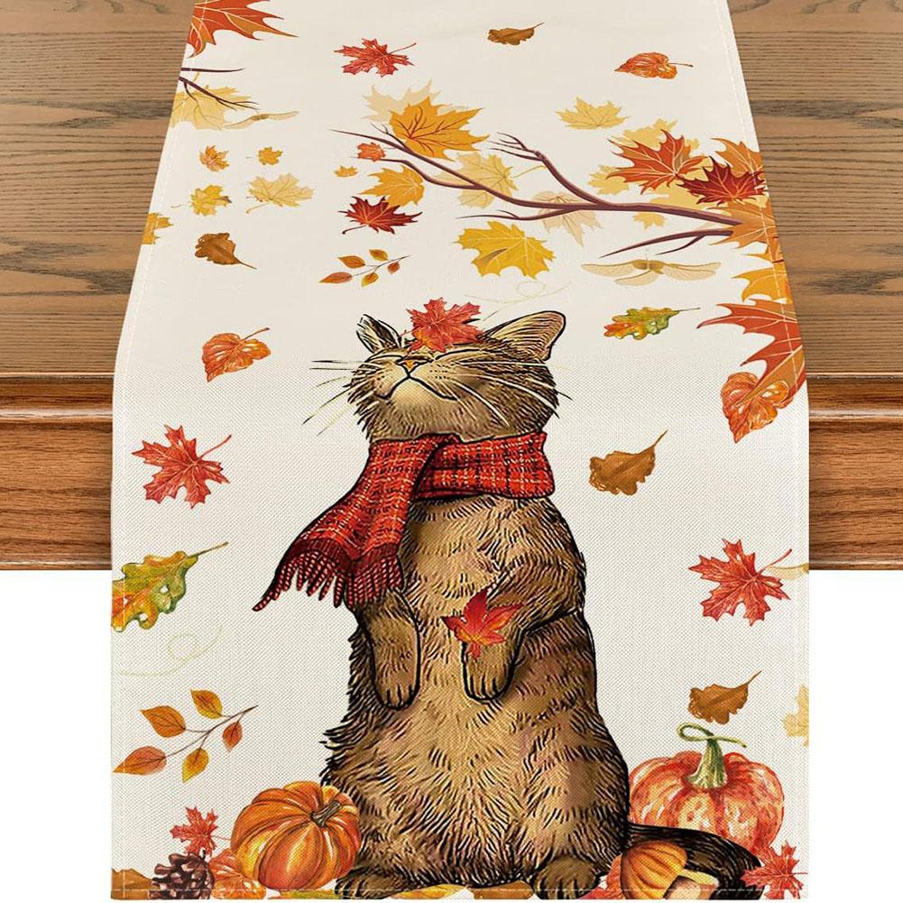 Halloween Table Runners Autumn Decoration Halloween Decoration Table Cover Runner Party Table Cloth New Year's Decor