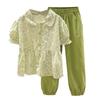 Korean Girls Summer Floral Short Sleeve Shirt And Casual Pants Two Piece Set Fashionable Outfit For Big Kids
