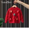 Children Clothing Girls Sweater Winter Tops Autumn Baby Warm Knitted Sweaters Child Christmas Clothes 2-8 Years Old