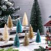 24/45 Pcs Mini Christmas Tree Artificial Mini Pine Trees with Wooden Base Reusable