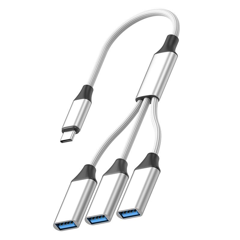 Разветвитель-хаб Type-C на 3 порта USB 3.0 для клавиатуры и мыши, OTG-адаптер