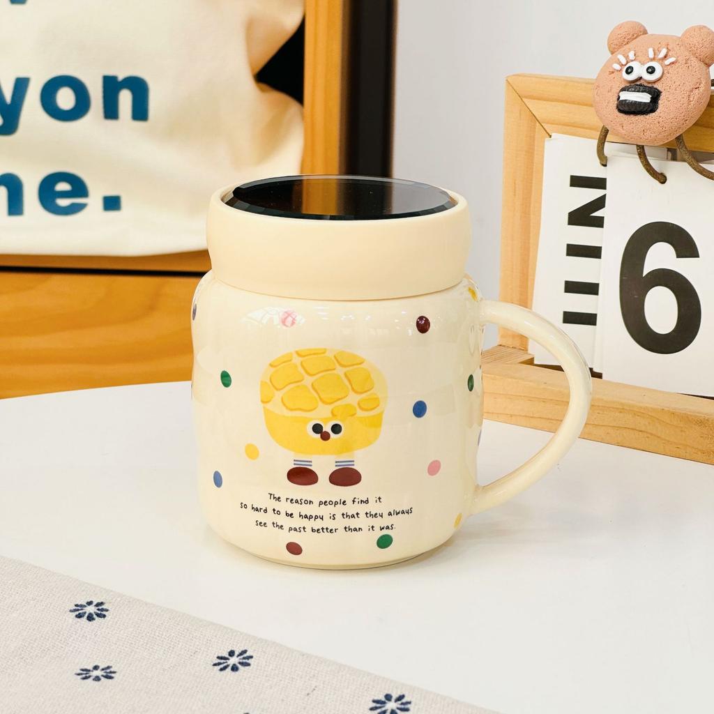 Бытовая свежая керамическая кружка с крышкой в виде тюльпана, маленькая кружка в виде цветка, милая девушка, высокая кружка для воды, подарок