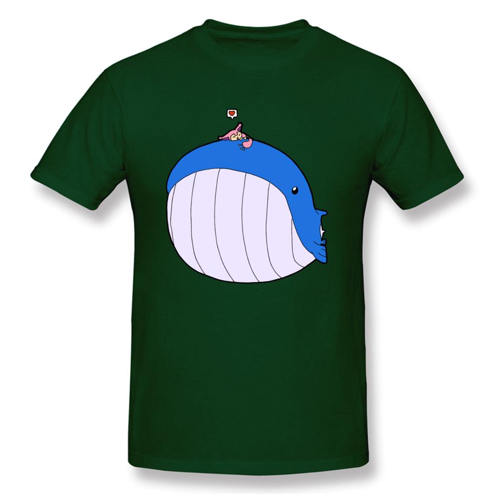 Whale Monster Tshirt Unisex Cute Blue Tshirt Hsowa Skitty Loves Wailord T Shirts Simple Cartoon Tees Custom Male Tops Oversize