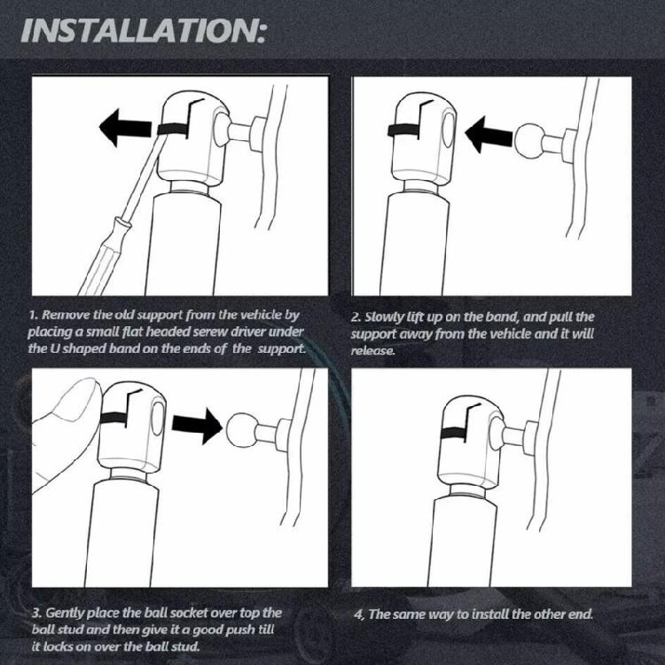 Trunk Lid Support Struts Smooth & Quiet Operate Tailgate Gas Spring Corrosion Resistant Gas Spring for Automotives