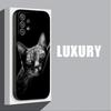 Черные Кошки Милый кот Для Samsung Galaxy A55 Чехол A54 A52S A53 5G A51 A34 A35 A33 A32 A50 A72 A71 A30 A7 A9 2018 Чехлы Мягкая Крышка
