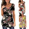 Летние модные женские топы с коротким рукавом и вырезом, свободные женские топы, женские рубашки, женские повседневные топы